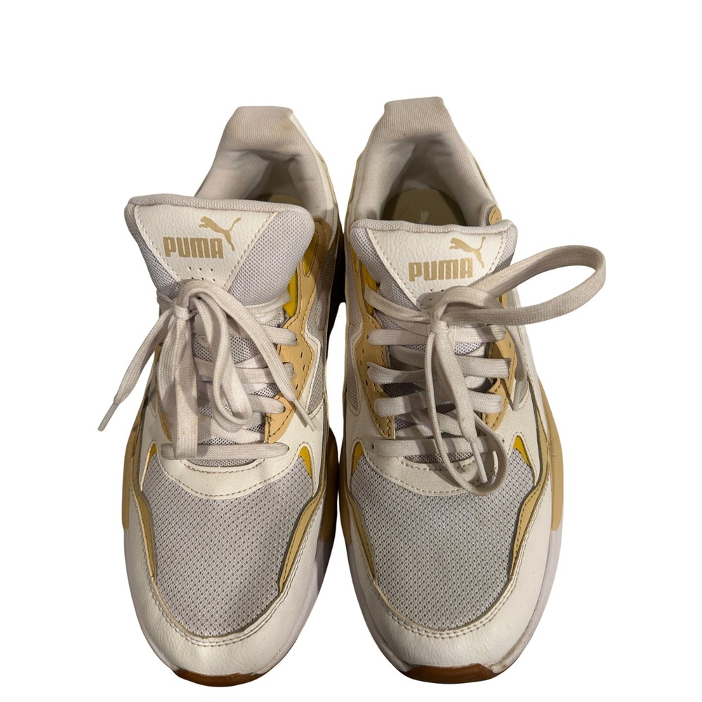 Puma X-Ray Speed Men's Size 12 White Tan Yellow Low Top Sneakers 384638-09